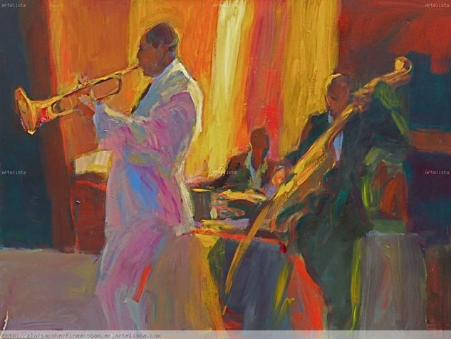 Concert Jazz Acrylic Canvas Figure Painting