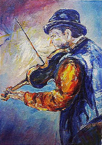 Musician and violin.