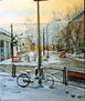 bycicle after snowfall