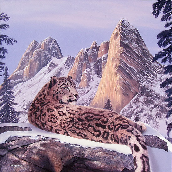 El jardin del leopardo de las nieves Oil Canvas Animals