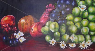 Uvas  Flores Óleo Lienzo Otros