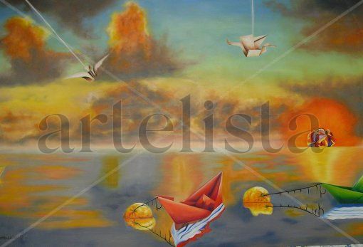 Reflejos del Valle Caliente Oil Canvas Others