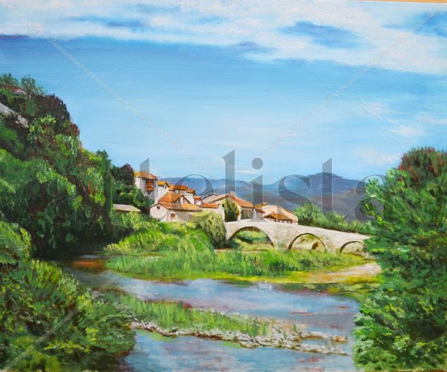 Burgui, Navarra Oil Canvas Landscaping