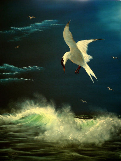 Attack ( Επιθεση ) Oil Canvas Marine Painting