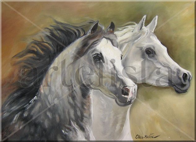 the best of two kinds Oil Canvas Animals