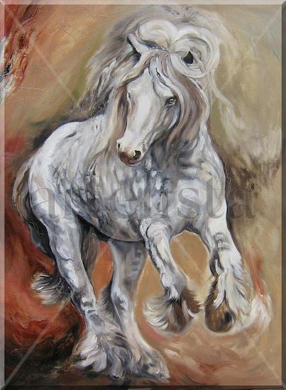 Tinker stallion Oil Canvas Portrait