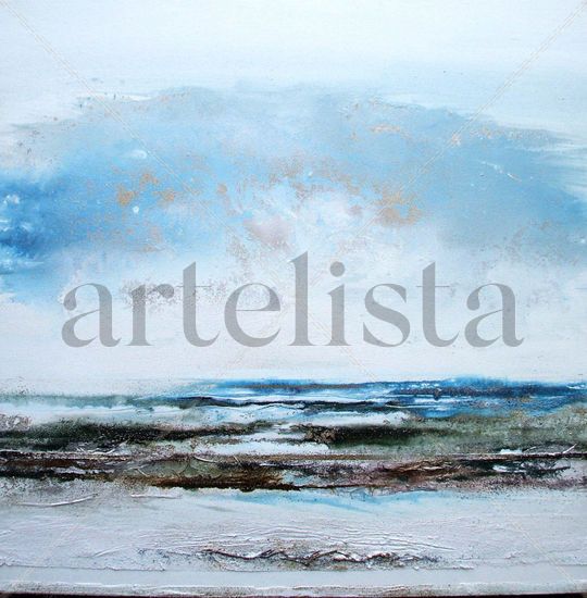 Winter Morning Hauxley Haven Northumberland Mixed media Canvas Marine Painting