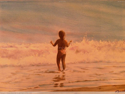 La niña en la playa