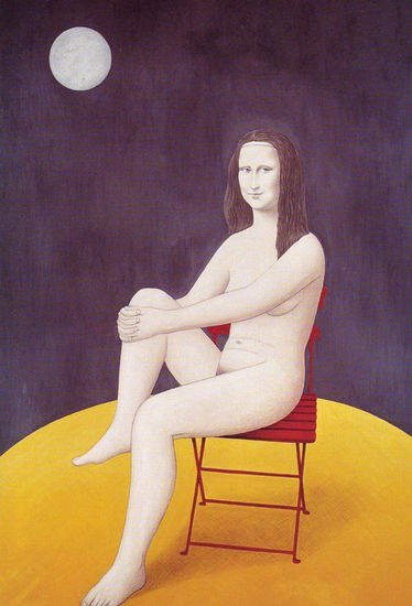 The Red Garden Chair Óleo Lienzo Retrato