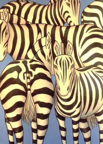 Zebras around a...