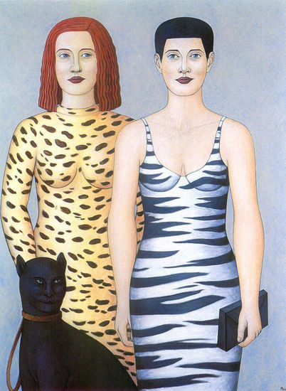 Women with Panther Oil Canvas Portrait