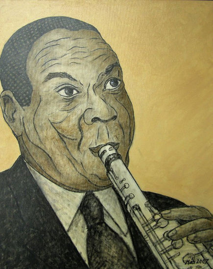 Sidney Bechet Óleo Lienzo Retrato