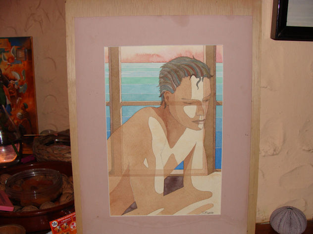 man at window