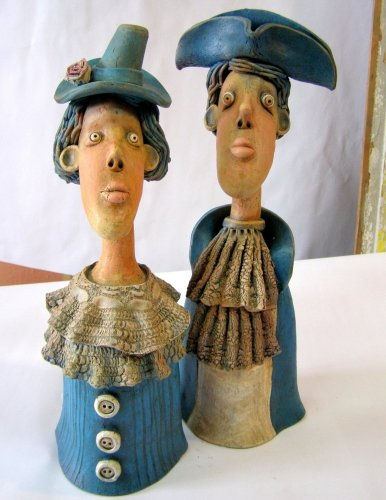 Blue couple Talla Figurativa