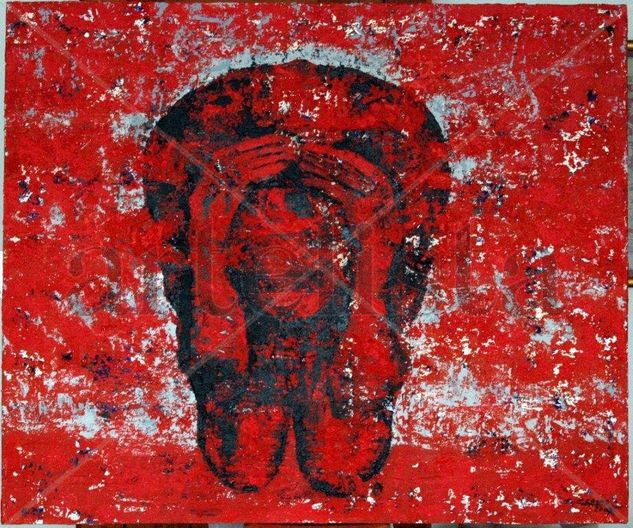 ATRAPADO EN ROJO (trapped in red) Acrylic Canvas Figure Painting