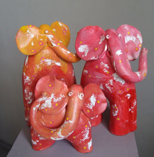 Elephants Carving Figurative