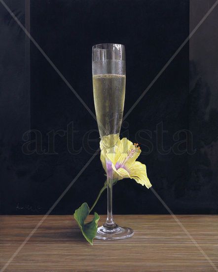 A Touch of Champagne Pastel Panel Still Life Paintings