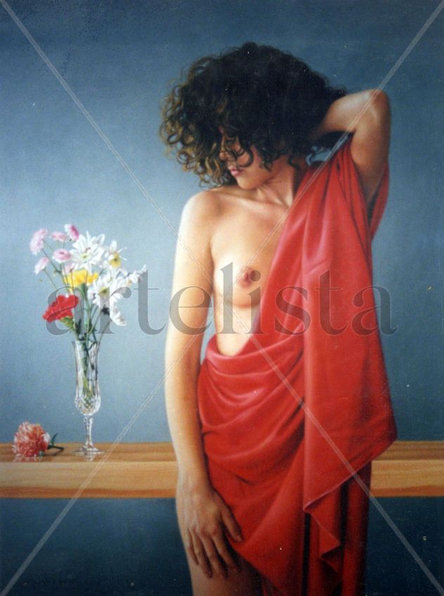 Nude and flowers