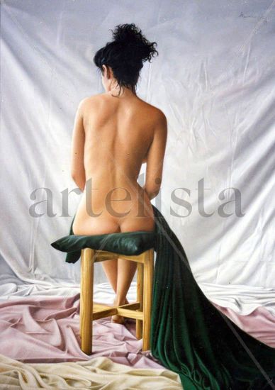 Sitting Nude Pastel Papel Desnudos