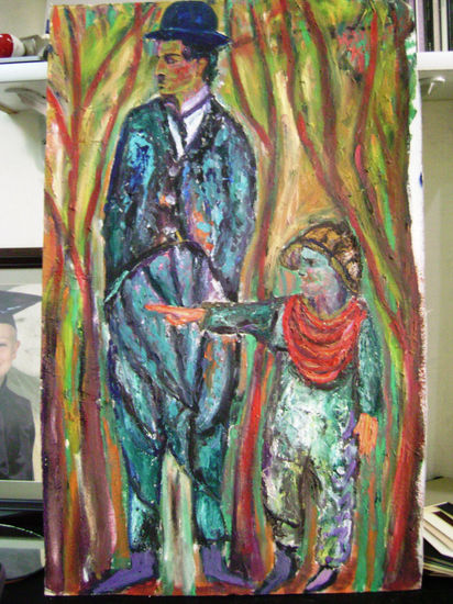 chaplin and kid Oil Canvas Others