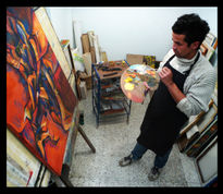 En el estudio taller