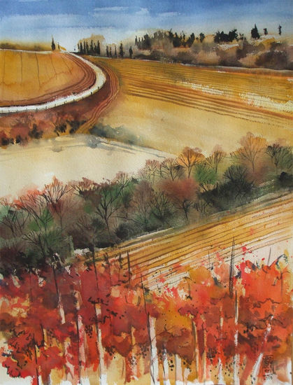 Vineyards Watercolour Paper Landscaping