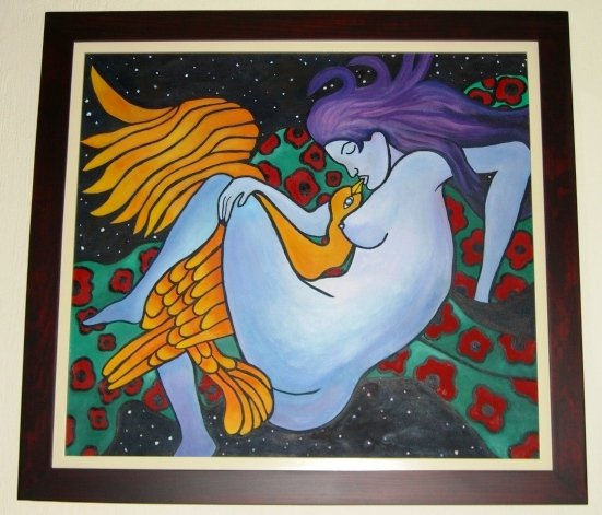 LEDA Y EL CISNE Oil Canvas Nude Paintings