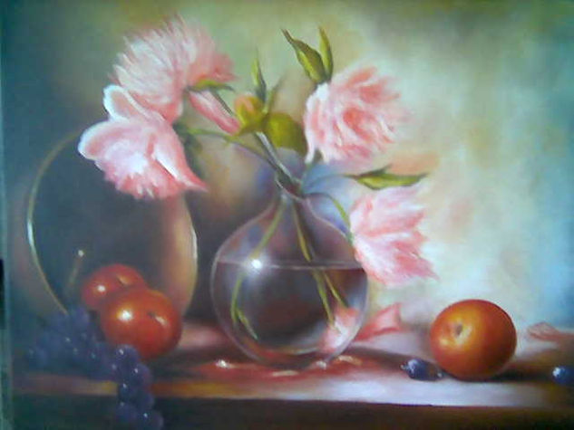 bodegón con manzanas Oil Canvas Floral Painting