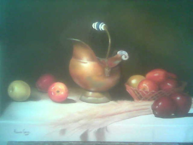 Bodegon con Manzanas II Oil Canvas Still Life Paintings