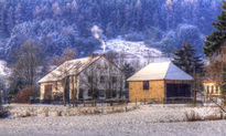 Farmhouse in winter.