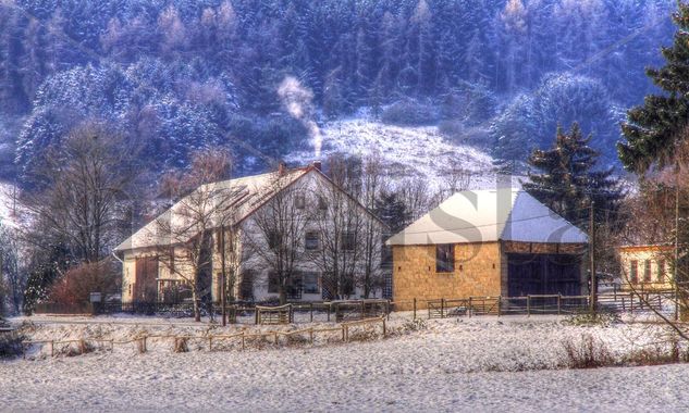 Farmhouse in winter. Travel Color (Digital)