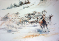 Horses in the snow