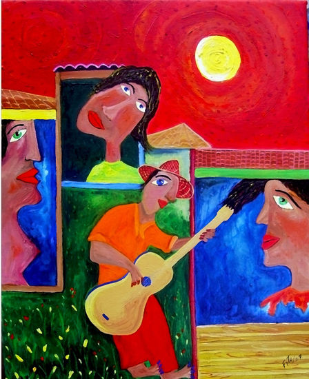 mis tres mujeres Oil Canvas Figure Painting