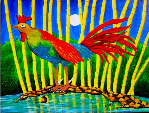 gallo cubano Oil Canvas Animals