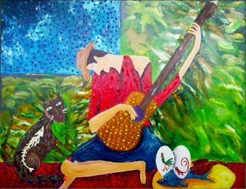 serenata del gato triste Oil Canvas Others