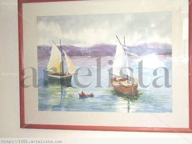 "LANCHAS CHILOTAS" Watercolour Paper Marine Painting