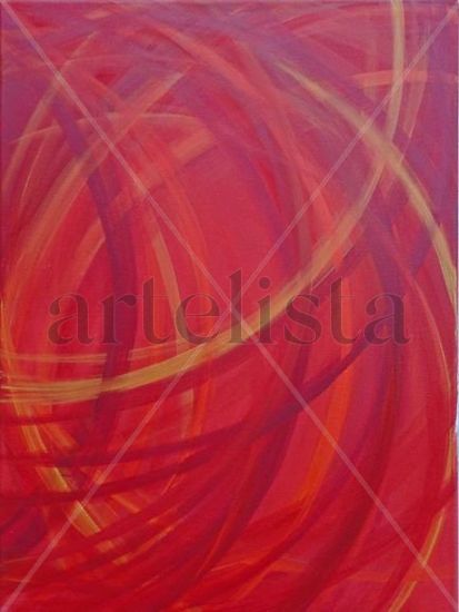 Circulación en Rojo Transparente Acrylic Canvas Others