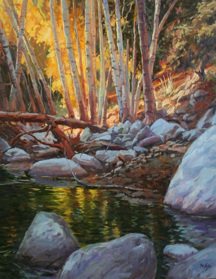 Sweetzer Falls Oil Canvas Landscaping