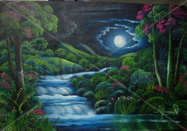 AMOR DE LUNA Óleo Lienzo Paisaje