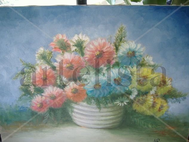 margaritas Oil Canvas Floral Painting