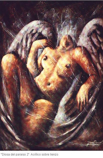 un angel  entre humanos Óleo Lienzo Desnudos