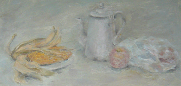 BODEGON CON MANZANAS Acrylic Panel Still Life Paintings