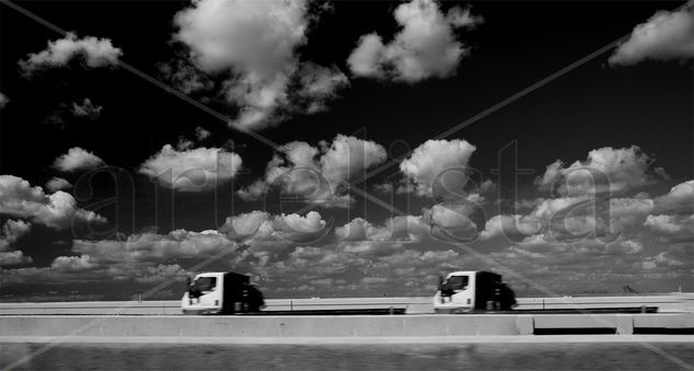 Truck Travel Black and White (Digital)