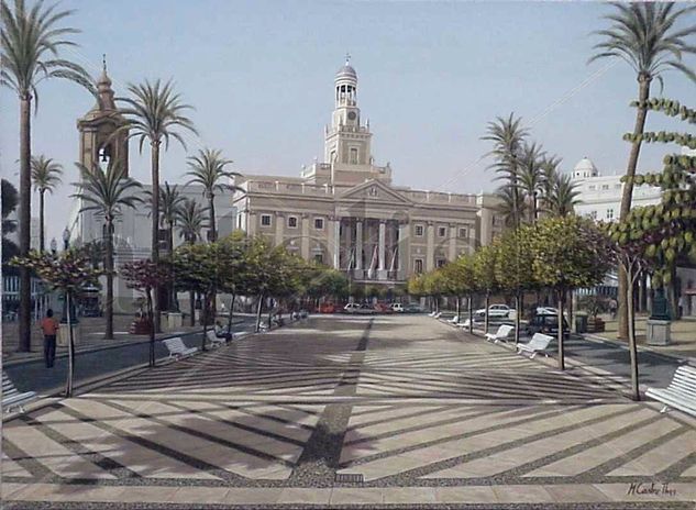 PLAZA DE SAN JUAN DE DIOS - AYUNTAMIENTO Óleo Tabla Paisaje