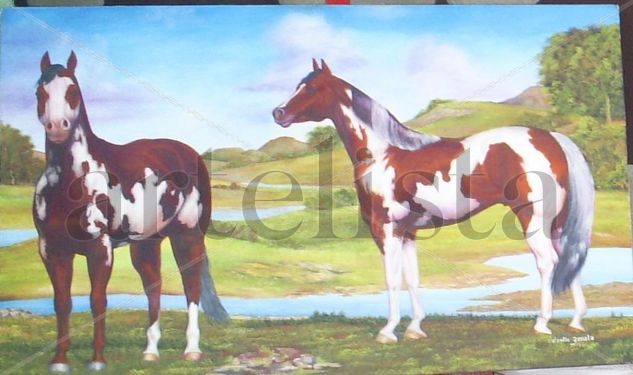 caballos Oil Canvas Animals