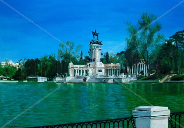 El Estanque del Retiro Acrylic Paper Landscaping