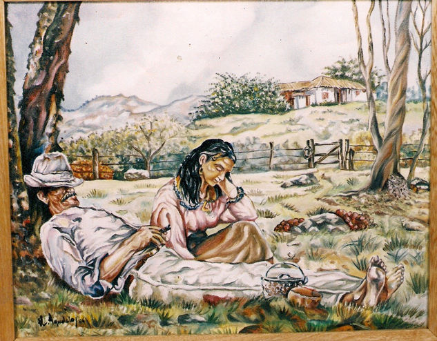 LA SIESTA Óleo Lienzo Paisaje