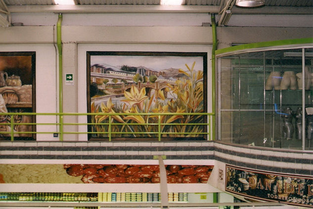 MURAL TREN METROPOLITANO Óleo Lienzo Paisaje