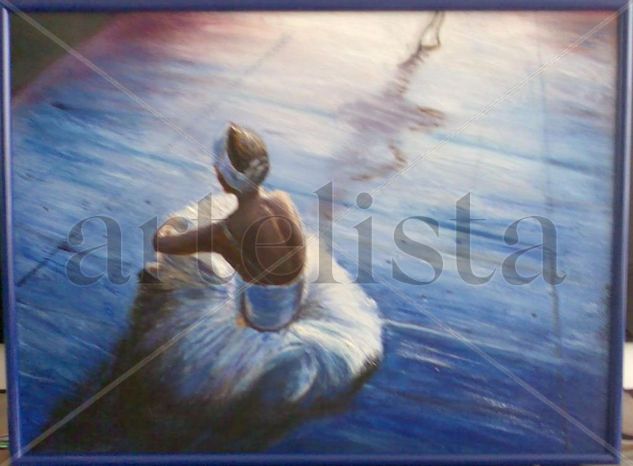 el descanso Oil Panel Figure Painting