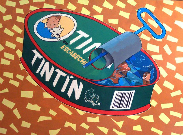 La última aventura de Tíntin Mixed media Canvas Others